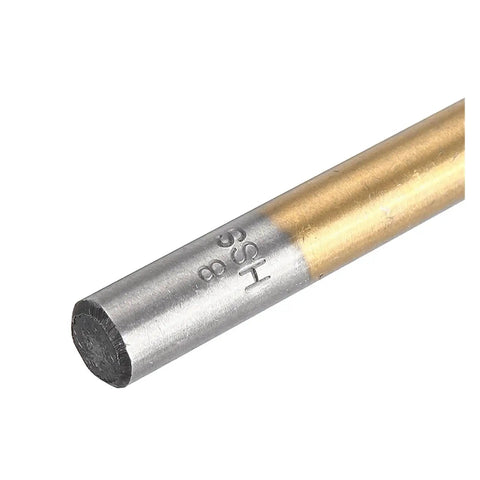 Titanium-Coated Twist Step Drill Bit Set For Pocket Hole Machines, Heavy-Duty Woodworking Tool For Side And End Milling, Finishing And Drilling 8-4, 9-5, 10-5, 10-6, 12-8 Mm Holes, Works On Wood, Aluminum, Plastic, Copper, Cast Iron, close-up of 8-4 mm tip