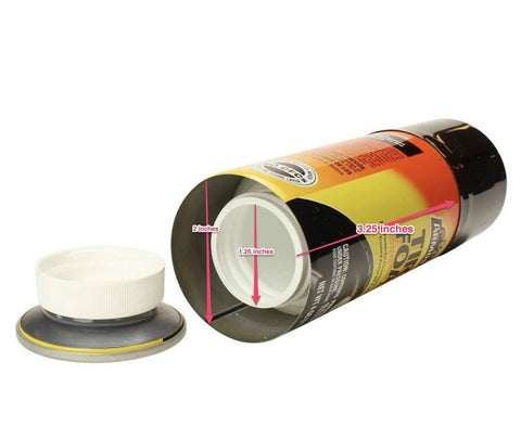 Hidden Stash Safe Can Disguised As Tire Foam Cleaner, open showing secret compartment for valuables, measuring 3.25x1.25 inches.
