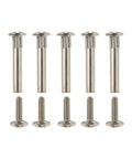 10 Piece M5 Screw And Nut Kit With Male Female Snap Rivets For Cabinets And Furniture Assembly Easy Install For Wardrobe Kitchen Bed Frames Butt Joints Silver Hardware Set featuring silver screws and snap rivets.
