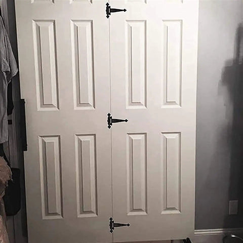 White doors with Four Piece Six Inch T Shaped Flower Hinge With Slotted Bearing For Doors Cabinets And Wood Fence Decor Classic