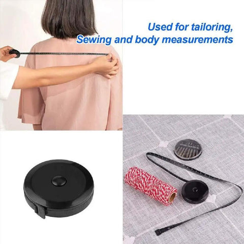 Soft Retractable Dual Sided Body Measuring Tape 60 Inch 150cm For Sewing Tailor Craft Fabric Knitting And Weight Loss Readings In Inches And Centimeters Black 1 Pack used for tailoring and body measurements