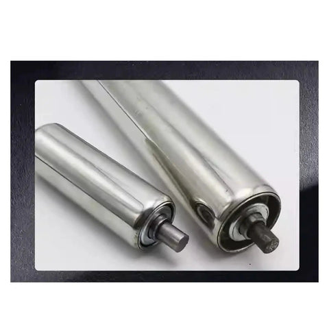 Cool 1Pcs Non Powered Roller For Assembly Line Conveyor Gear showing two stainless steel rollers, suitable for manual material moving.