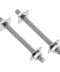 Two Pack Extended Length M8x100mm 304 Stainless Steel Threaded Rods Kit With Nuts And Washers For Drywall Construction And Wall Anchors Heavy Duty Home Improvement Must Have, showing two rods with nuts and washers