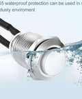 Three Pack 12mm Prewired High Head Waterproof Latching Push Button Switch Self Locking Stainless Steel for Marine Equipment