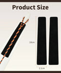 Bow String Silencers for Longbow and Recurve 2 Pairs Self Adhesive Limb Protectors size guide showing black cowhide covers