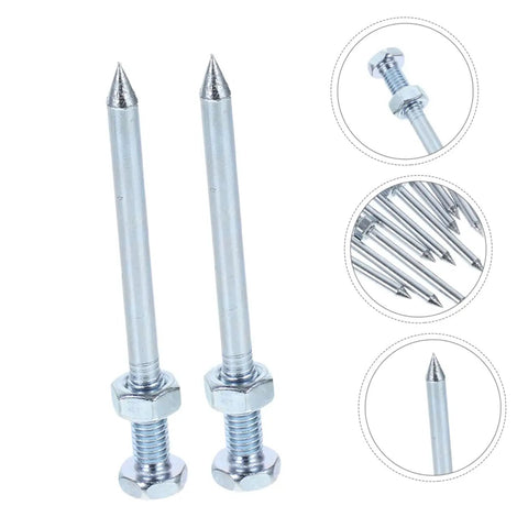 Close-up of metal peg spikes for Heavy Duty Lawn Aerator Shoes With Metal Peg Spikes 12 Pair Durable Soil Loosening Tool For Grass Aeration