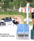 Flight Controller Stabilizer With Auto Hover And 3 Axis Gyro For RC Aircraft F50A A3 V2 System shown with RC airplane and hands on remote