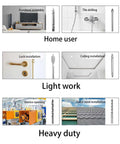 No Sweat Cordless Drill And Screwdriver Power Tool Kit With Heavy Duty Wood Metal Masonry Bits For Quick Fix Home Improvement And Diy Projects Compact Handheld Set for various tasks like furniture assembly and tile drilling.