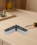 Aluminum L Shaped Furniture Legs 4 Pack With M5 Screws Black Replacement Sofa Feet on workbench