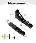 Measurements for Super Sturdy Matte Black Folding Shelf Brackets To Clear Your Clutter Fast including dimensions and included hardware.