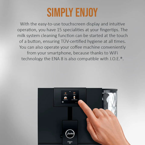 Straight Fire Automatic Espresso Coffee Maker Bundle With A Clean Matte Black Frame Smooth Operator Bean To Cup Brewing touchscreen display