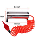 Heavy Duty Electric Air Pump For Air Column Bags Pro Grade Industrial Metal Inflator with coiled red hose and nozzle tips