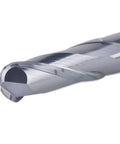 SpeTool ball nose end mill cutter, 1/4 in shank, double flute, CNC router bit close-up