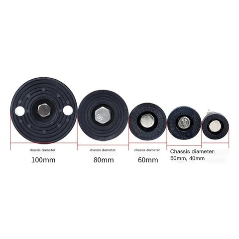 Adjustable Lathe Legs With Swivel Base And Leveling Feet 80mm And 100mm Diameters M14 To M24 Thread Articulating