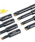 Beefy Round Shank Indexable Boring Bar 3/4 Inch With Dual TCMT Inserts For Lathe Machining set with sizing tool