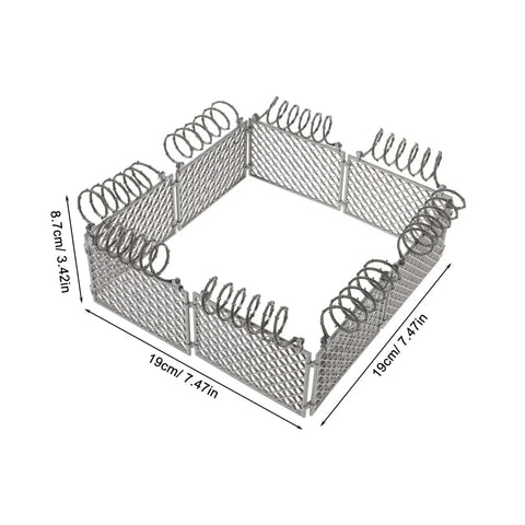 Slick Light Gray Plastic Miniature Fence Kit With Dead Simple Snap Together Design For Farm Diorama And Prison Model Builds showing dimensions and structure.