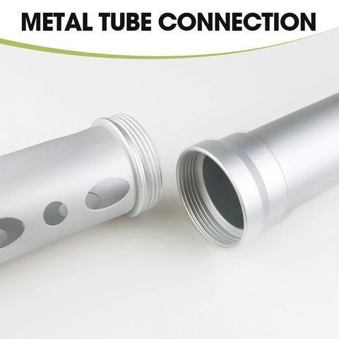 Close-up of aluminum tube sections of Aluminum Golf Ball Shag Tube Picker Upper With Easy Grip Top Handle Durable Ball Retriever.