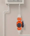 Hardcore Cast Iron Circulator Pump Moving 23 Gpm Through Home Plumbing Systems with orange housing and control valve.