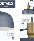 Industrial Barn Light Sconces With Hammered Metal Shade Black Wall Lamps showing details of metal shade and wood finish