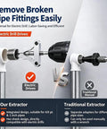 Comparison of Professional Grade Heavy Duty Broken Pipe Extractor Tool for electric drills vs traditional manual extractors.