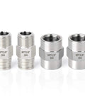 304 Stainless Steel Pipe Fitting Hex Nipple And Coupling Kit, Three Eighths Inch NPT Male To Female Threads, industrial piping hardware