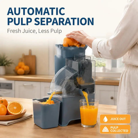Heavy Duty Commercial Automatic Citrus Juicer Machine High Output Electric Orange Lemon Squeezer Extractor With Auto Pulp Separation Stainless Steel Fruit Press For Juice Bars And Restaurants extracting fresh juice with pulp separation.