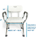 Heavy Duty Adjustable Shower Chair with Padded Armrests and Backrest for Inside Shower Bath Stool Safe Bariatric Shower Seat
