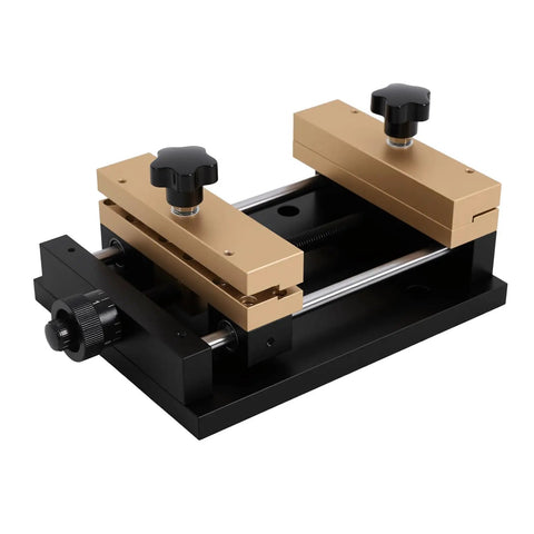 Double Track Aluminum Laser Cutting Clamp For Engraving Anodized Gold Thin Sheet Holder 4.72x4.72 Inch Clamping Range Quick Setup Shop Ready Pro Grade For Laser Marking Machine Fixture, gold clamp