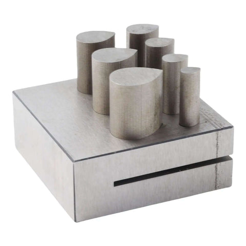 Shaped Punch Die Disc Cutter Set for Jewelry Making, Go-To 7 Piece 45 Steel Disc Cutters with Flat Bottom for Crafting