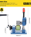 Side view of 2 In 1 Jewelry Rolling Mill And Ring Bender, Adjustable Hand Crank Bracelet Forming Machine For Jewelry Stores And DIY Jewelers, Dual Function Tool With Bracelet Slot And Earring Groove, 7.09 By 9.45 By 4.52 Inches