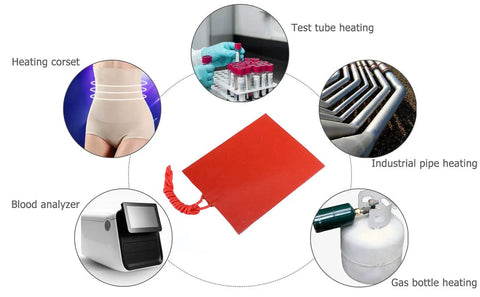 4 Pack Silicone Heating Elements For Electronics 12V 25W Rubber Heater Pads applications diagram