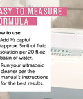 Instructions showing how to use the Ultrasonic Jewelry Cleaner Solution Pro Grade Concentrated Formula For At Home Cleaning Safe On Gold Silver And Gemstones 16 Fl Oz Pack Of 1 Gentle On Delicate Stones And Crafts Polishes Tarnish Away For Rings Necklaces Bracelets And Earrings