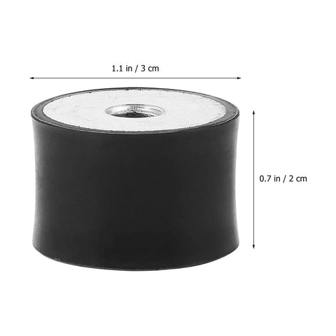 4 Pack Rubber Shock Absorber Nuts With Dual Ended Female Thread For Air Compressors And Industrial Equipment Vibration Isolation Pads Silent Anti Vibration Mounts To Cut Noise And Vibration, 3 cm black rubber