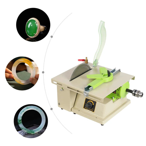Beast Of A Rock Polishing Buffer Machine For Gem And Jewelry, 1380W 110V Lathe Table Saw Polisher And Cutting Tool in use