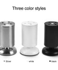 Bulletproof Stainless Steel Table Legs With Non Slip Rubber Bottom Caps For Heavy Cabinet Support Polished Silver Finish in silver, white, black colors.