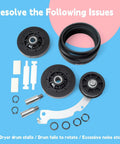 Speed Queen Dryer Rebuild Kit All In One With Roller Set RB170002, Idler Pulley D516792, Belt D511255P, Drum Glide Kit RB170003
