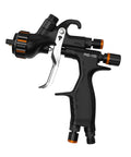 Professional PHS-155 Pneumatic Paint Spray Gun With Interchangeable 1.3mm And 1.8mm Tips showing nozzle and trigger for base coat use.