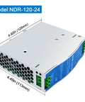 Dual Output 24V DC Power Supply 120W 100-240VAC Input 24V 5A Switch Mode Converter Din Rail Mount Blue Finish Solid Pick For Control Panels And Industrial Projects 10 Pack, 113x125x40mm