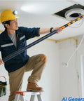 A professional using Heavy Duty 19.6ft Telescopic Cable Pulling Pole Made From High Density Carbon Fiber to pull cables.