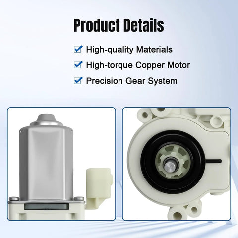 Power Window Lift Motor For Front Right Passenger Or Rear Left Driver Side Drop In Replacement Compatible With Ford Expedition And Lincoln Navigator 2007 To 2017 Interchange 742 092, showing high-quality materials and precision gear system.