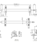 Technical drawing of LVDT Linear Position Sensor With Eye Rod KPM12 100mm Travel Range, detailing dimensions and components.
