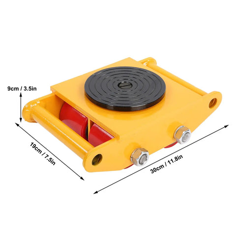 Rugged Heavy Duty Machinery Mover Dolly For Moving Heavy Equipment 6 Ton Load, all steel thickened build, 9x19x30 cm