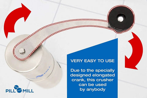 Effortless Pill Crusher For Multiple Tablets Metal Grinder And Tablet Pulverizer with elongated crank and easy-to-use design.