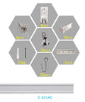 Adjustable Aluminum Curtain Track System Ceiling Mount 3.6ft To 7.2ft Length Flexible Room Divider With Runners And Hooks Easy Install White Finish No Fuss For Windows And Room Privacy. Components and 3.6ft track