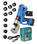 Electric Hydraulic Crimping Tool Kit BZ400 for hoses fittings and pipe connections shown with dies, charger, and cable.