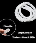 White Spiral Cable Wrap 1 Inch Diameter 6.56ft Length Durable Flexible Cable Protector Sleeve for TV PC and electronics wiring