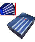 Top view of UV Exposure Unit Silk Screen Printing Light Box with 4 15W LED tubes, 18 by 12 inch exposure area, blue color, smart timer