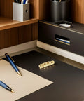 12 Piece Zinc Alloy Jewelry Box And Wooden Box Hinges Set on modern desk with stationery supplies