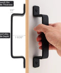 Hand gripping Four Pack Sliding Barn Door Handles Built To Last Heavy Duty Black Gate Pull Handles 7.3 Inch Long With 16 Cm Hole Center