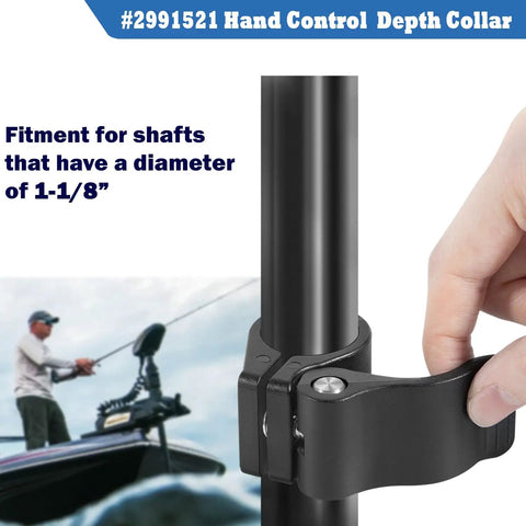 Cam Lock Depth Collar Assembly For Trolling Motors 2991521 Hand Control Depth Collar Fits Freshwater And Saltwater Transom And Bow Mount Motors One And One Eighth Inch Shaft Diameter Built To Last